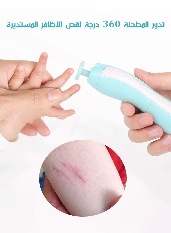 6-In-1 Electric Nail File, Trimmer Tool Kit With LED Light For Children, Different Grinding And Polishing Heads For Newborn - 7 pieces, 0 Months + - Image 5