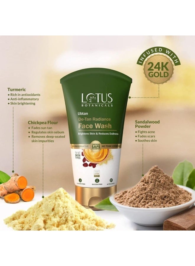 لوتس بوتنيكال مجموعة "لوتس بوتانيكالز أوبتان" (Lotus Botanicals Ubtan) المكونة من قطعتين: غسول للوجه لإزالة التصبغات (100 جم) + قناع للوجه والجسم (200 جم). - Image 2
