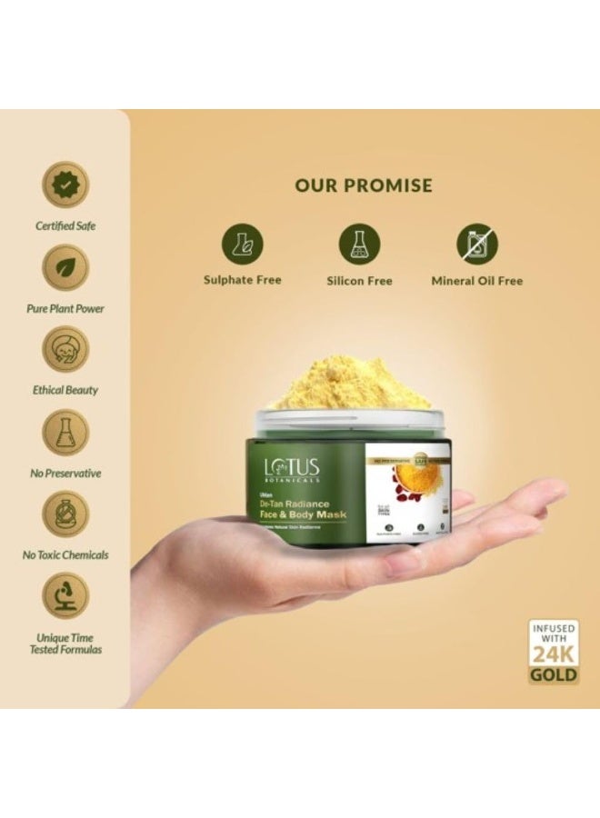 لوتس بوتنيكال مجموعة "لوتس بوتانيكالز أوبتان" (Lotus Botanicals Ubtan) المكونة من قطعتين: غسول للوجه لإزالة التصبغات (100 جم) + قناع للوجه والجسم (200 جم). - Image 4