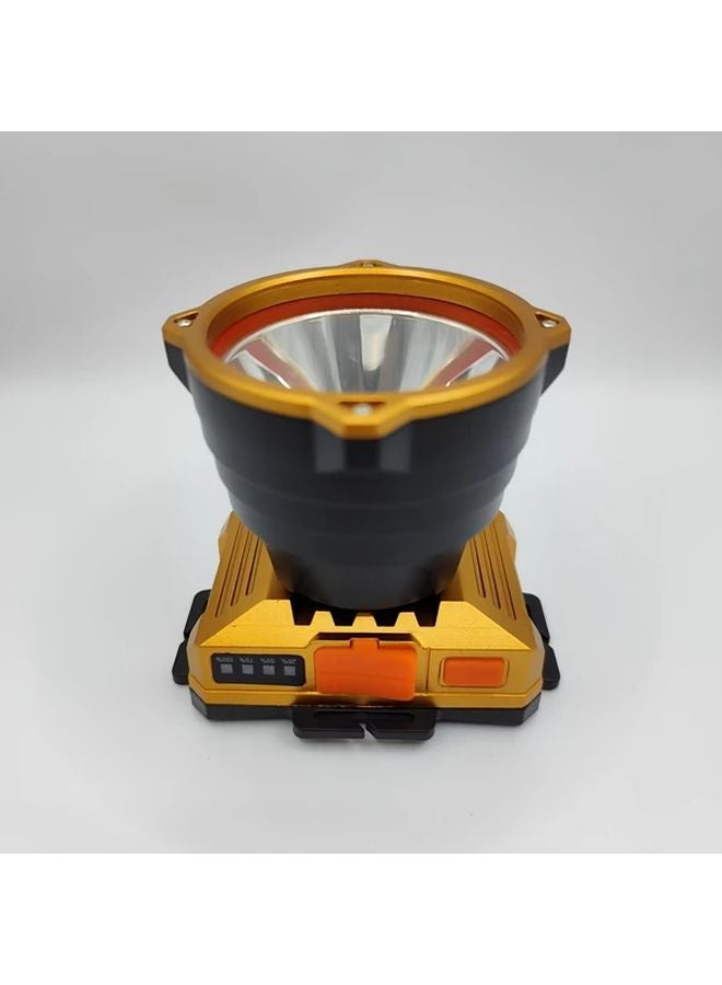 مصباح أمامي ذهبي قابل لإعادة الشحن 1200 مللي أمبير USB 3 أوضاع للتخييم والمشي لمسافات طويلة في الهواء الطلق - Image 4