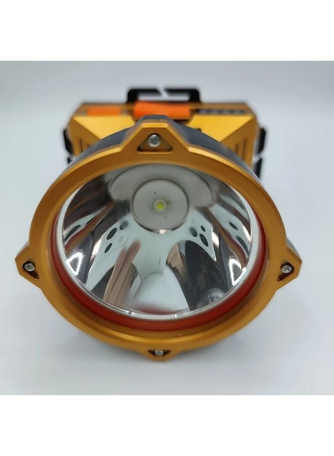 مصباح أمامي ذهبي قابل لإعادة الشحن 1200 مللي أمبير USB 3 أوضاع للتخييم والمشي لمسافات طويلة في الهواء الطلق - Image 5