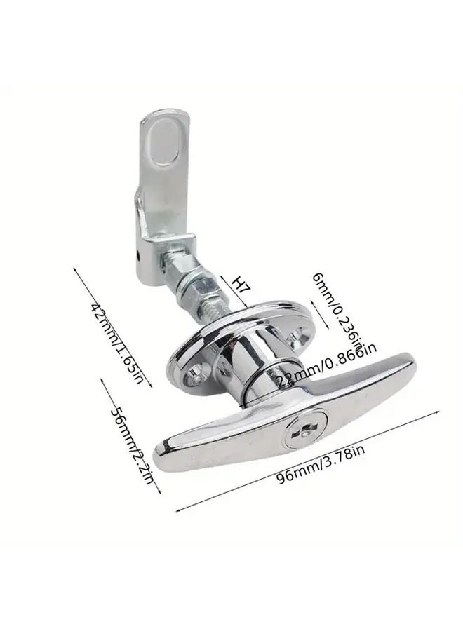 طقم قفل بمقبض على شكل T من سبيكة الزنك الفضي مع مفاتيح لشاحنة، باب المرآب، أو العربة المنزلية - Image 4