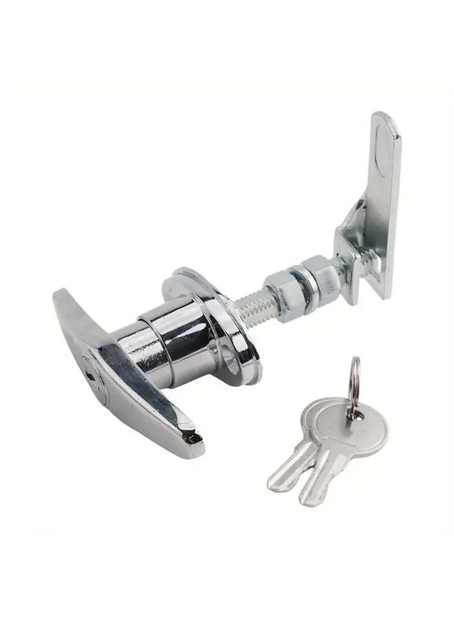 طقم قفل بمقبض على شكل T من سبيكة الزنك الفضي مع مفاتيح لشاحنة، باب المرآب، أو العربة المنزلية - Image 1