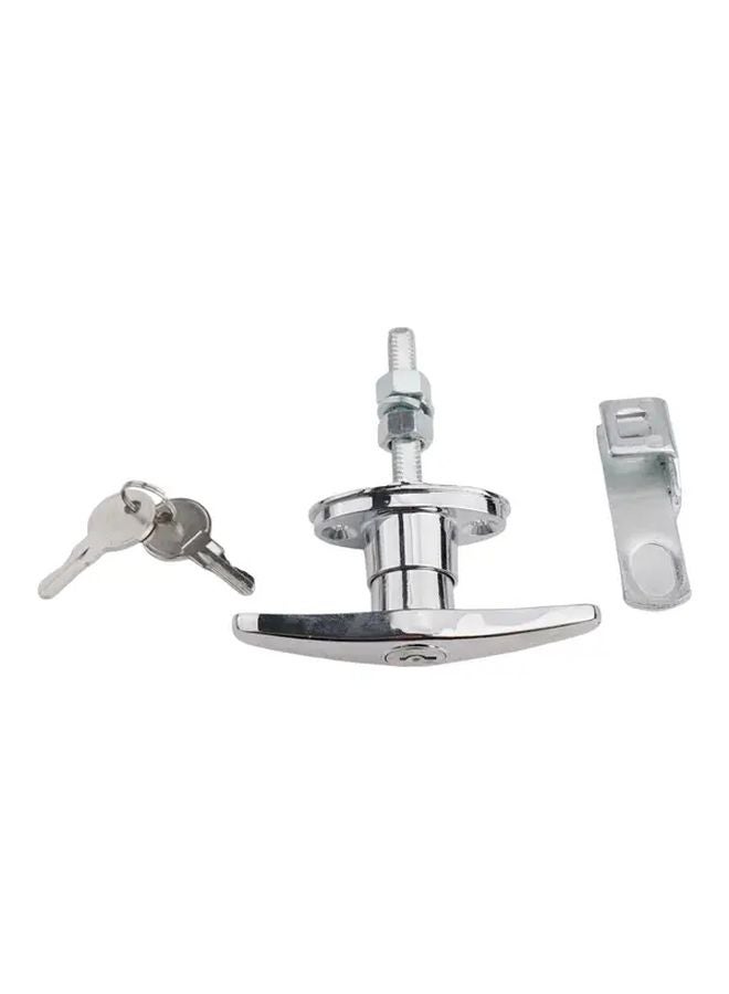 طقم قفل بمقبض على شكل T من سبيكة الزنك الفضي مع مفاتيح لشاحنة، باب المرآب، أو العربة المنزلية - Image 5