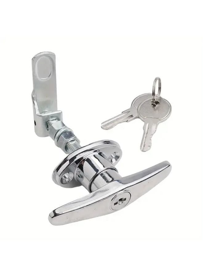 طقم قفل بمقبض على شكل T من سبيكة الزنك الفضي مع مفاتيح لشاحنة، باب المرآب، أو العربة المنزلية - Image 2