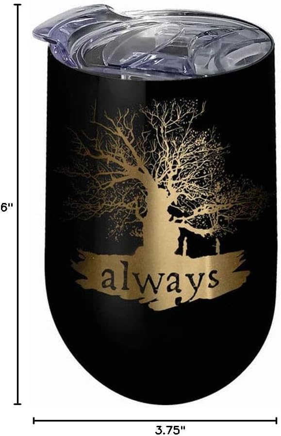 Spoontiques Harry Potter Always Stainless Wine Tumbler Black 1 Count Pack of 1 - Image 2