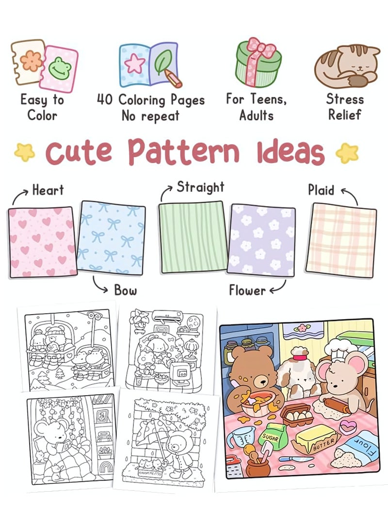 Coloring Book for Adults & Teens, Cozy Friends: Easy-to-Color Relax Book with Fun Illustrations, High-Quality Paper, Coloring Book Daily Relaxation Activity, Perfect Gift for Cozy Spaces & Holiday Gifting - Image 3
