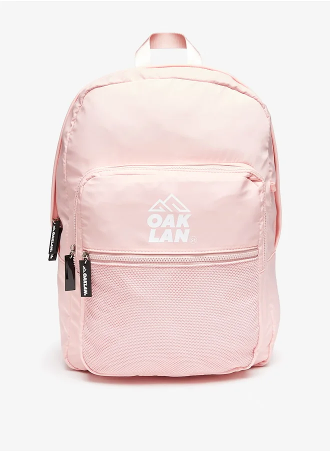 Oaklan by Shoexpress Girls by Shoexpress Logo Print Backpack with Lunch Bag and Pencil Pouch - 42x30x16 cm