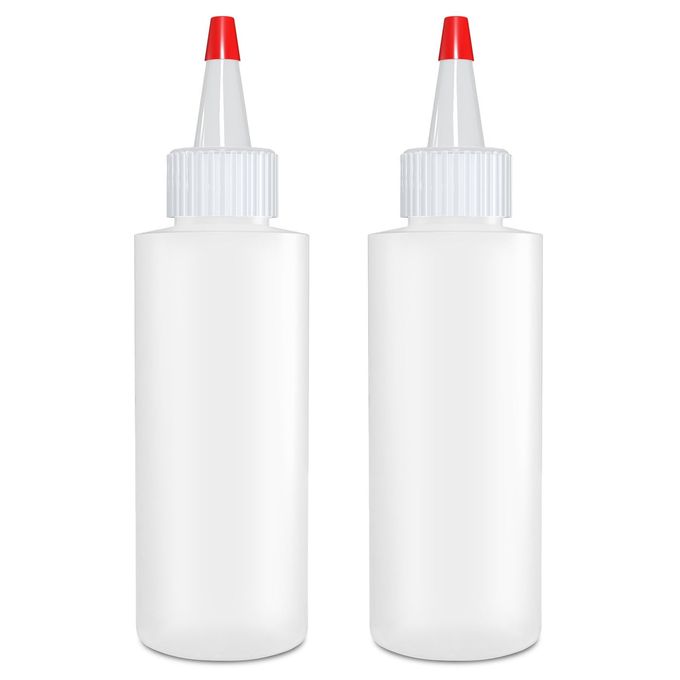 BRIGHTFROM Condiment Squeeze Bottles, 4 OZ Empty Squirt Bottle with Red Top Cap, Leak Proof - Great for Ketchup, Mustard, Syrup, Sauces, Dressing, Oil, Arts and Crafts, BPA FREE Plastic - Pack of 2 - Image 1
