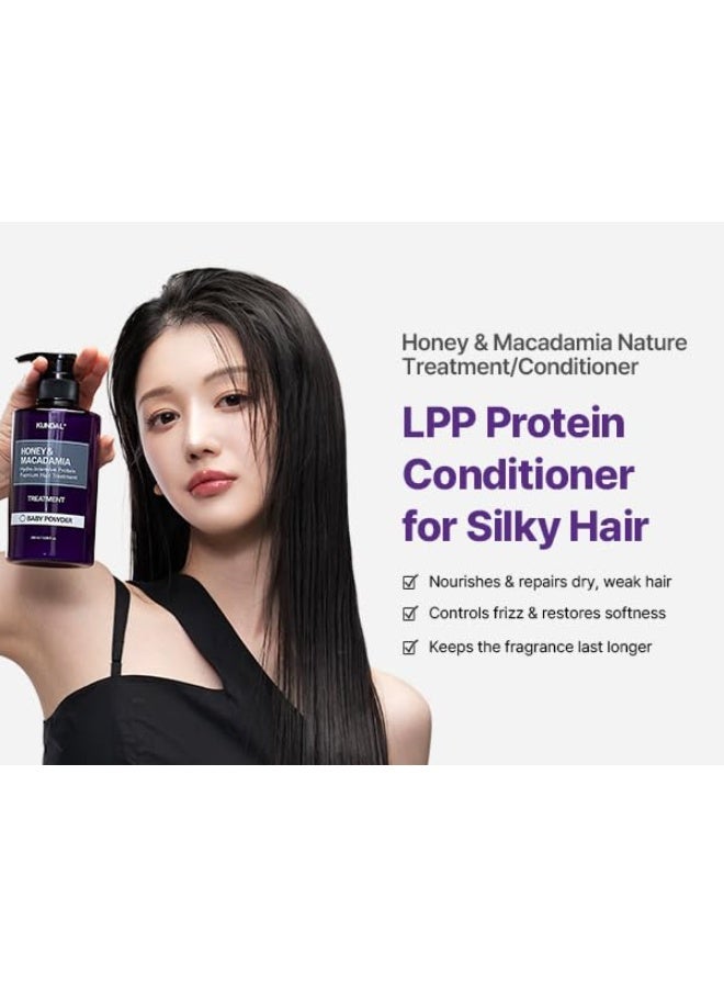 كاندال بلسم كوندال بالعسل والمكاديميا الطبيعي، للعناية بالشعر الكوري وإصلاح التلف، ترطيب عميق، عطر يدوم طويلاً، مع العسل وزيت الأرجان وزيت المكاديميا، 16.9 أونصة سائلة (أزهار الكرز)، هدايا صغيرة - Image 3