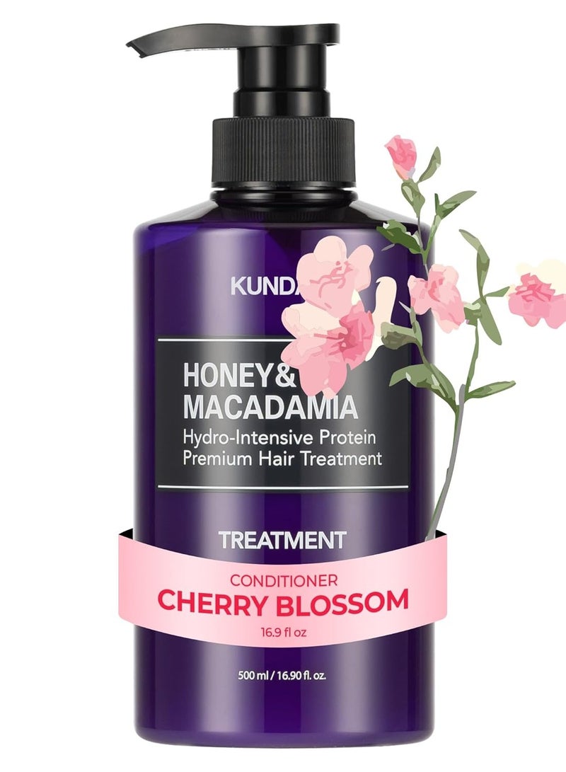 كاندال بلسم كوندال بالعسل والمكاديميا الطبيعي، للعناية بالشعر الكوري وإصلاح التلف، ترطيب عميق، عطر يدوم طويلاً، مع العسل وزيت الأرجان وزيت المكاديميا، 16.9 أونصة سائلة (أزهار الكرز)، هدايا صغيرة - Image 1