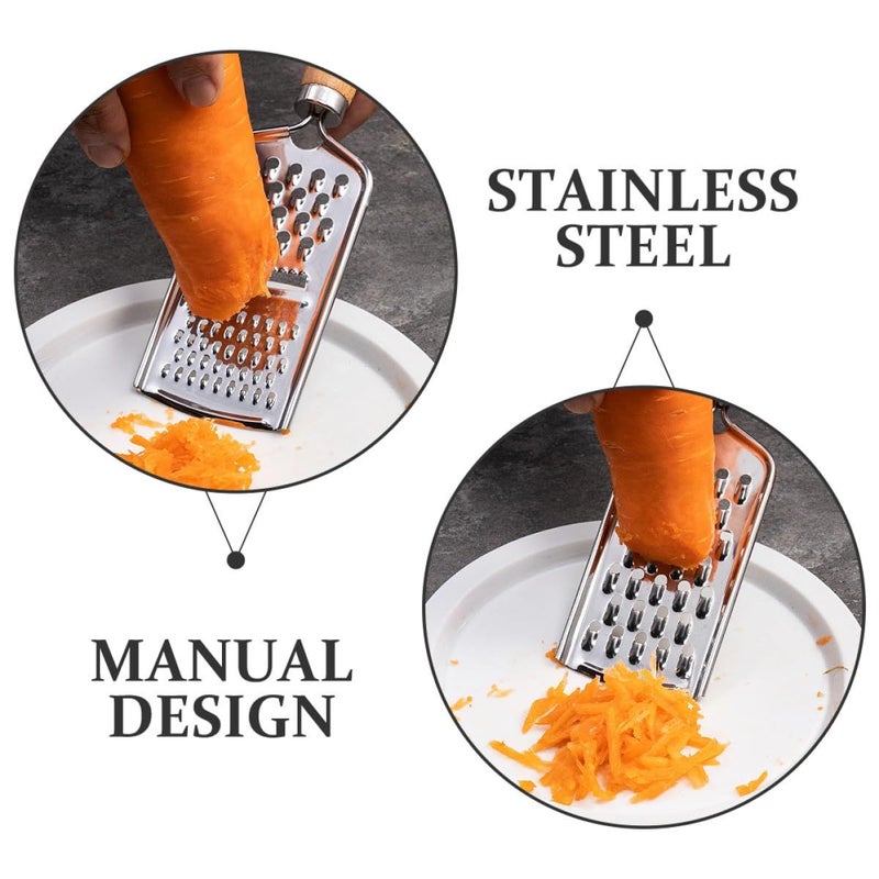 3pcs Stainless Steel Kitchen Graters With Wooden Handles For Vegetable Cheese Slicing Shredding - Image 4