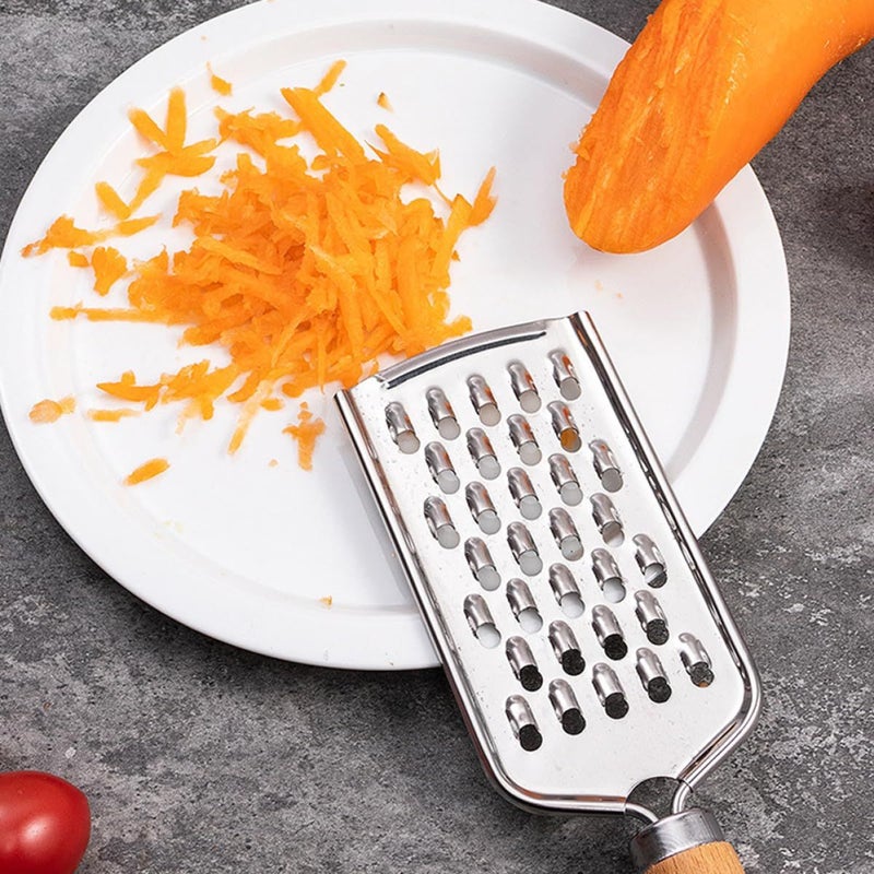 3pcs Stainless Steel Kitchen Graters With Wooden Handles For Vegetable Cheese Slicing Shredding - Image 5