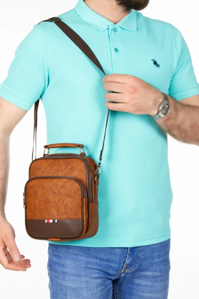 اديلينا باجز Adelina Brown Crazy Leather Handbag and Mechanism Card Holder Set