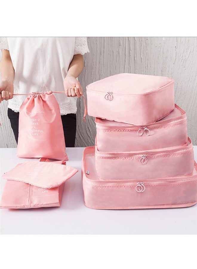 بلومنغ تايم سبعة أكياس تخزين السفر ، أكياس قابلة للطي ، غسل ، ماكياج ، الملابس ، الأحذية ، أكياس التخزين الرقمية ، الرباط الأمتعة ، حقائب السفر - Image 2