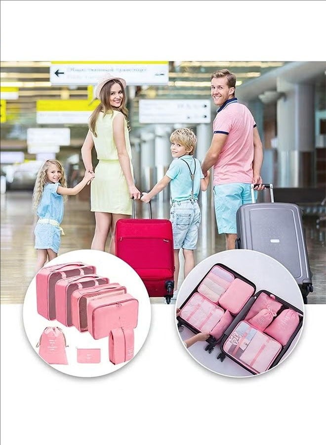 بلومنغ تايم سبعة أكياس تخزين السفر ، أكياس قابلة للطي ، غسل ، ماكياج ، الملابس ، الأحذية ، أكياس التخزين الرقمية ، الرباط الأمتعة ، حقائب السفر - Image 3