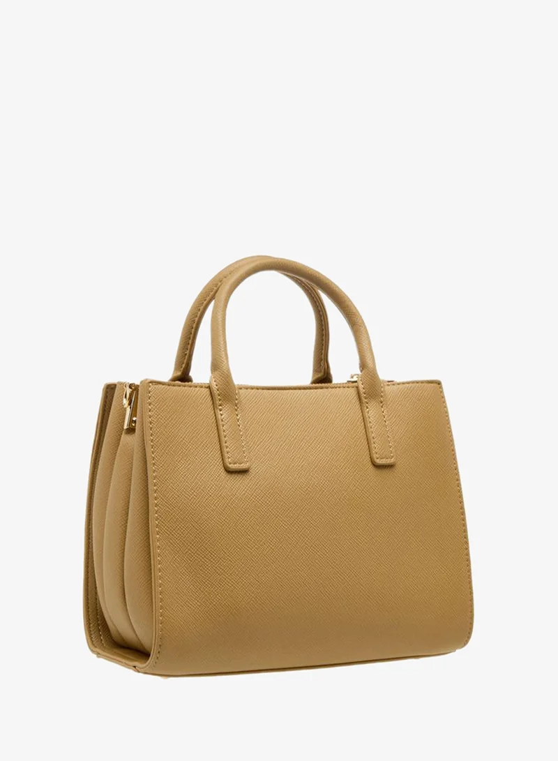 Flora Bella By Shoexpress BEIGE Solid Tote Bag with Double Handle for Women | Best Price UAE