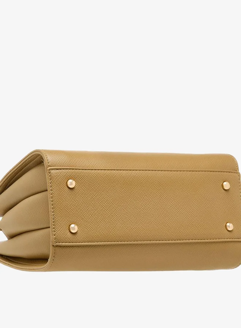 Flora Bella By Shoexpress BEIGE Solid Tote Bag with Double Handle for Women | Best Price UAE