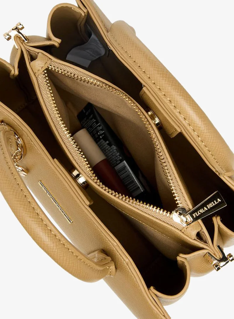 Flora Bella By Shoexpress BEIGE Solid Tote Bag with Double Handle for Women | Best Price UAE