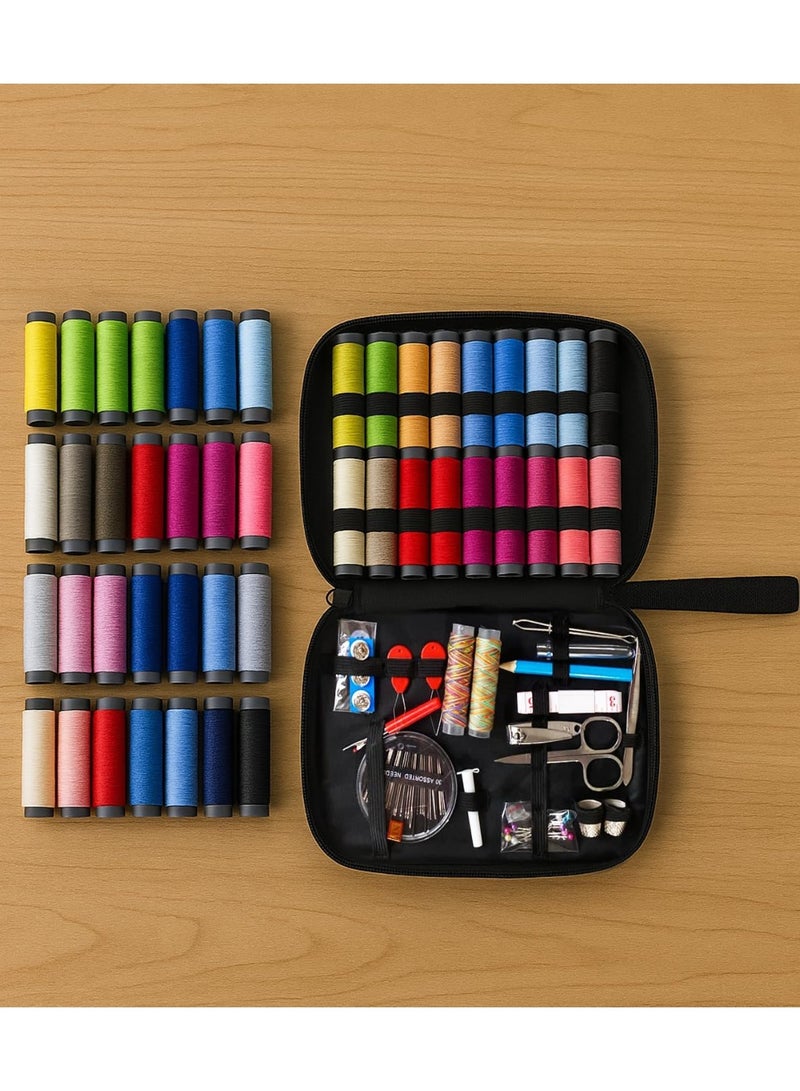 Sewing Kit for Adults and Kids, Package Of 98 Pieces Sewing Supplies and Accessories Includes Multi ColorThreads, with Scissors, Measuring Tape, Needles for Home, Travel, Emergency - Image 4