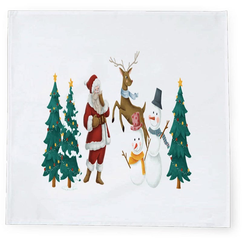 Khakee 6 Pcs Christmas Theme Silk Table Napkins 10x 10 for Xmas Decoration Christmas OrnamentsChristmas Giftxmas21584 - Image 3