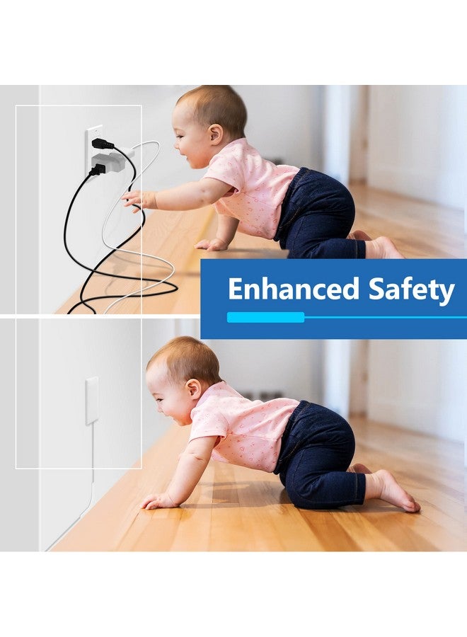 LIDER Flat-Face Outlet Extender with 3 Receptacles, Ultra-Thin Wall Plate Plug with Cord Extender and 3-Outlet Power Strip, 8ft Cord, LWE8-315-W, ETL-Listed, White - Image 2