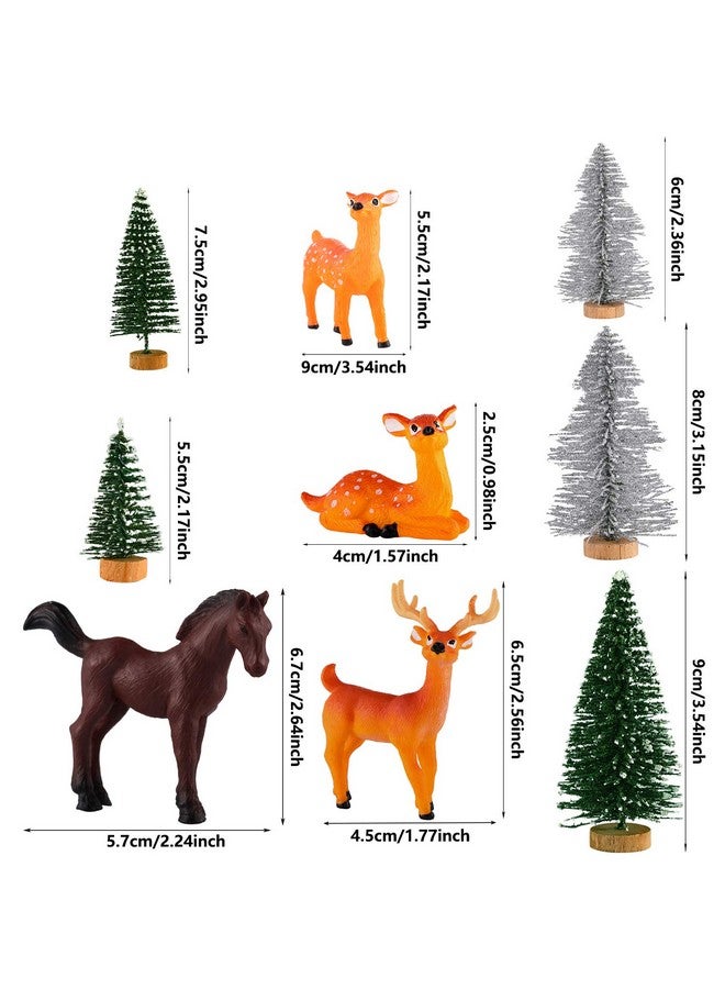 Skylety 18 Piece Wild Forest Animals Figures Toys Set Assorted Creatures Forest Diorama Realistic Plastic Woodland Animals Figurines Model Trees for Birthday Party Favors for Boys and Girls - Image 4