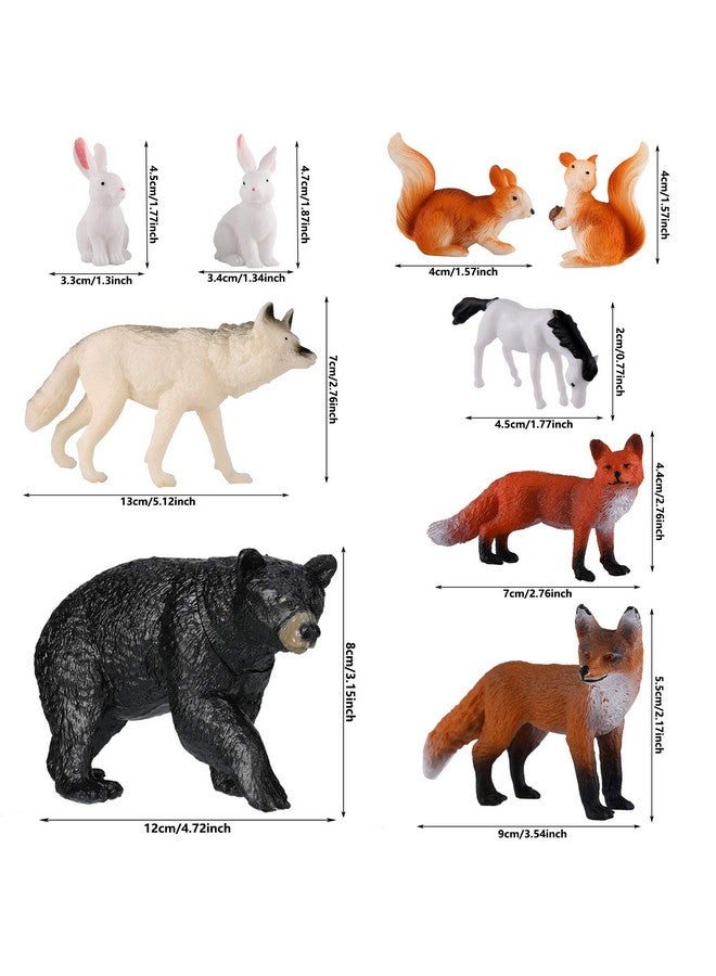 Skylety 18 Piece Wild Forest Animals Figures Toys Set Assorted Creatures Forest Diorama Realistic Plastic Woodland Animals Figurines Model Trees for Birthday Party Favors for Boys and Girls - Image 3