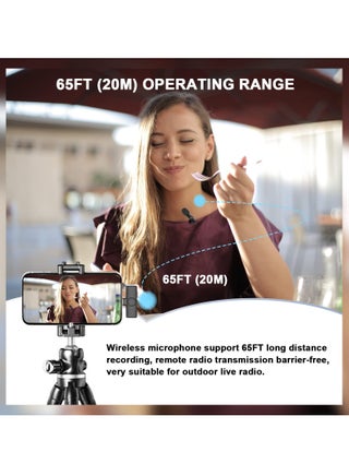 Wireless Lavalier Microphone for iPhone iPad, Android Devices, Mini Lapel Mics Plug-Play 2.4G Ultra-Low Delay Noise Reduction Chip for Video Recording Interview Podcast Vlog YouTube Tiktok - view 3
