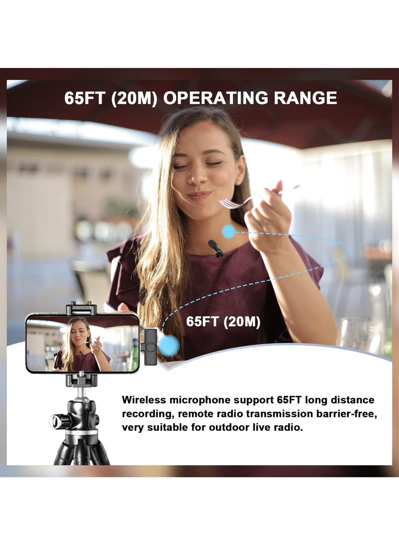 Generic - Wireless Lavalier Microphone for iPhone iPad, Android Devices, Mini Lapel Mics Plug-Play 2.4G Ultra-Low Delay Noise Reduction Chip for Video Recording Interview Podcast Vlog YouTube Tiktok - Image 1