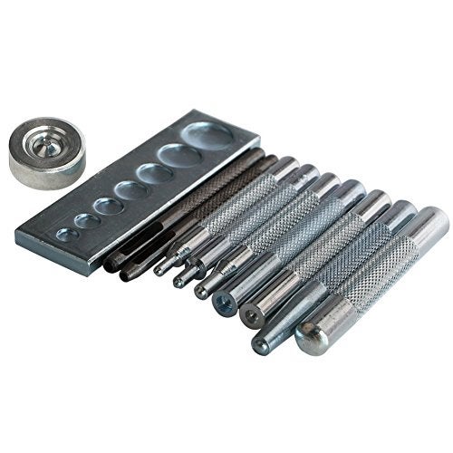 SKYZONAL DIY Leather Craft 11pcs Craft Tool Die Punch Snap kit Rivet Setter with Base for Punch Hole and Install Rivet Button - Image 1