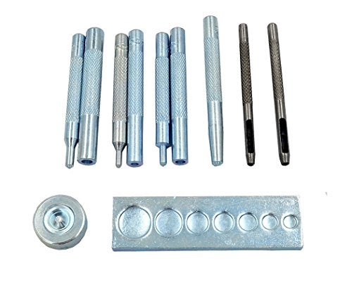SKYZONAL DIY Leather Craft 11pcs Craft Tool Die Punch Snap kit Rivet Setter with Base for Punch Hole and Install Rivet Button - Image 5
