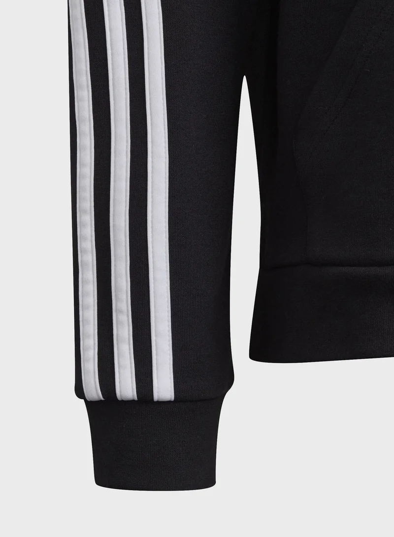 Adidas Youth 3 Stripe Hoodie