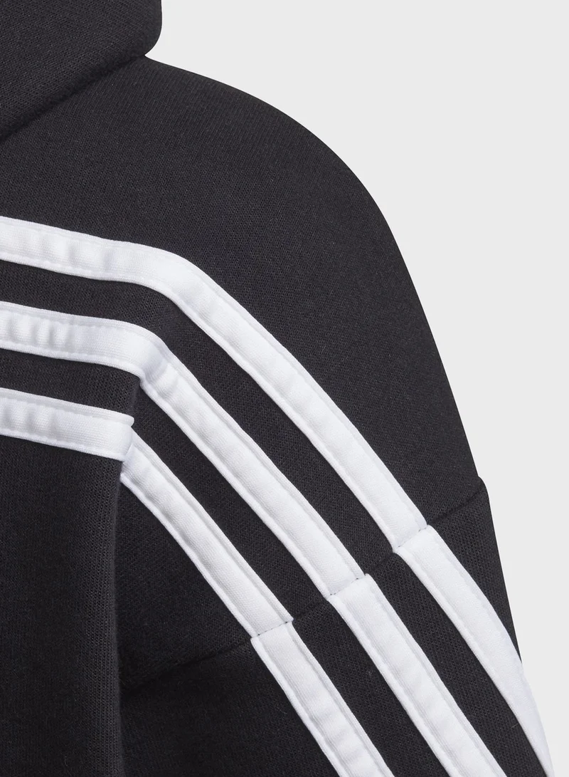 Adidas Youth 3 Stripe Hoodie