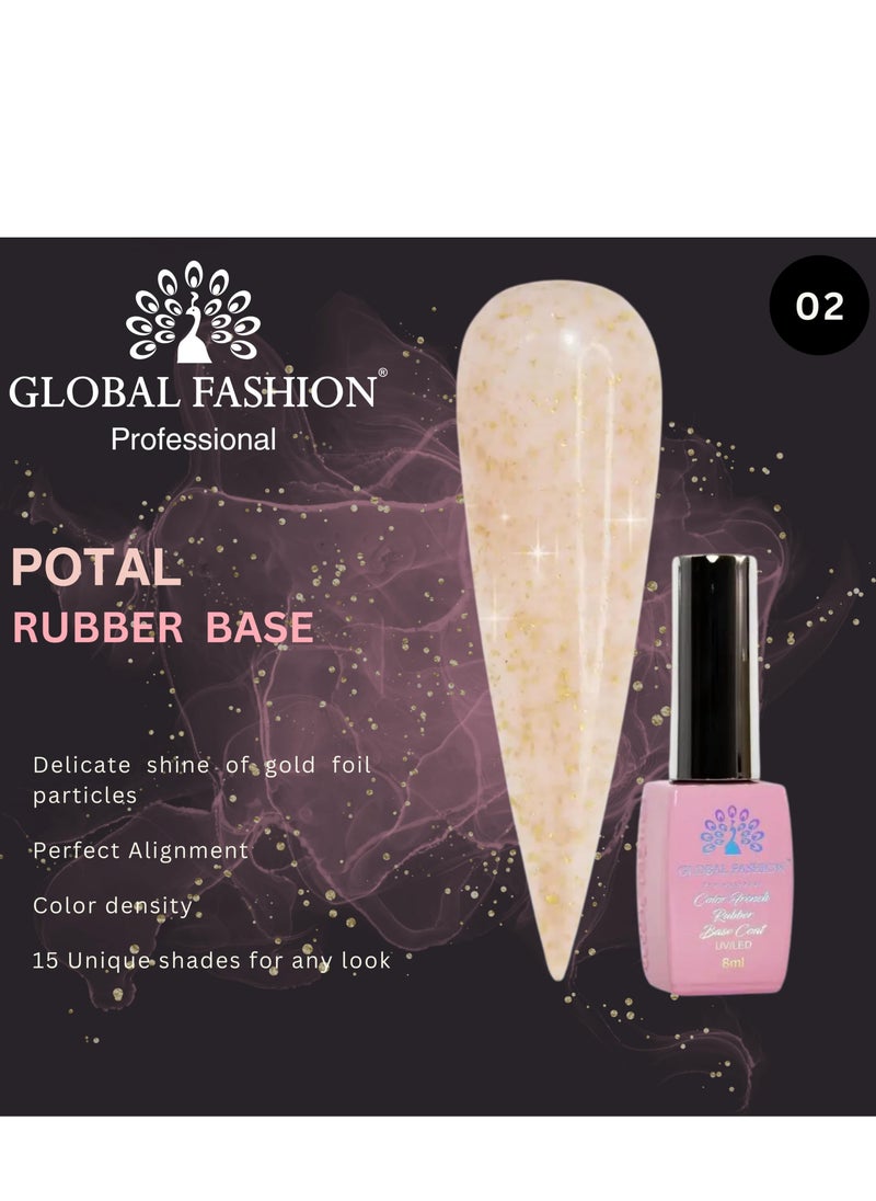 GLOBAL FASHION GLOBAL FASHION-POTAL-FLAKES RUBBER BASE COAT-8ML (02)  - Image 2