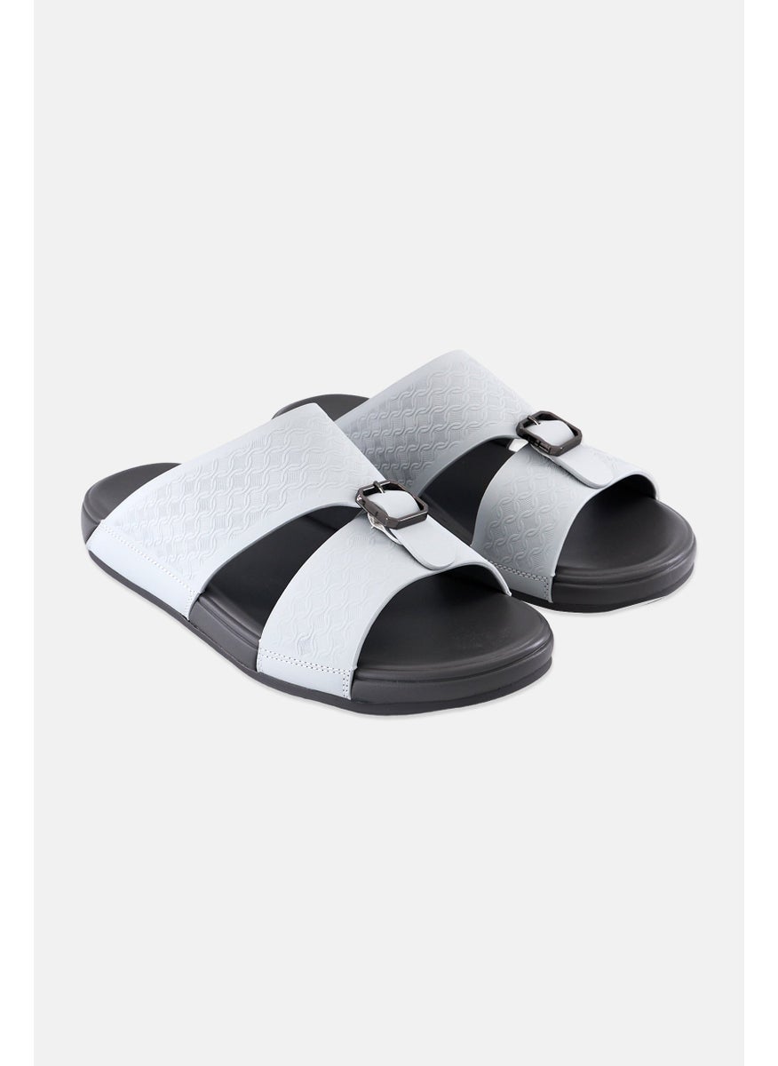 Algspar Men Slip On Arabic Sandals,Grey  - Image 1