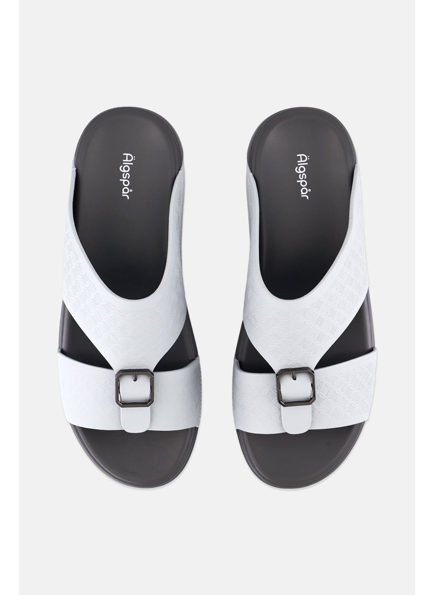 Algspar Men Slip On Arabic Sandals,Grey  - Image 3