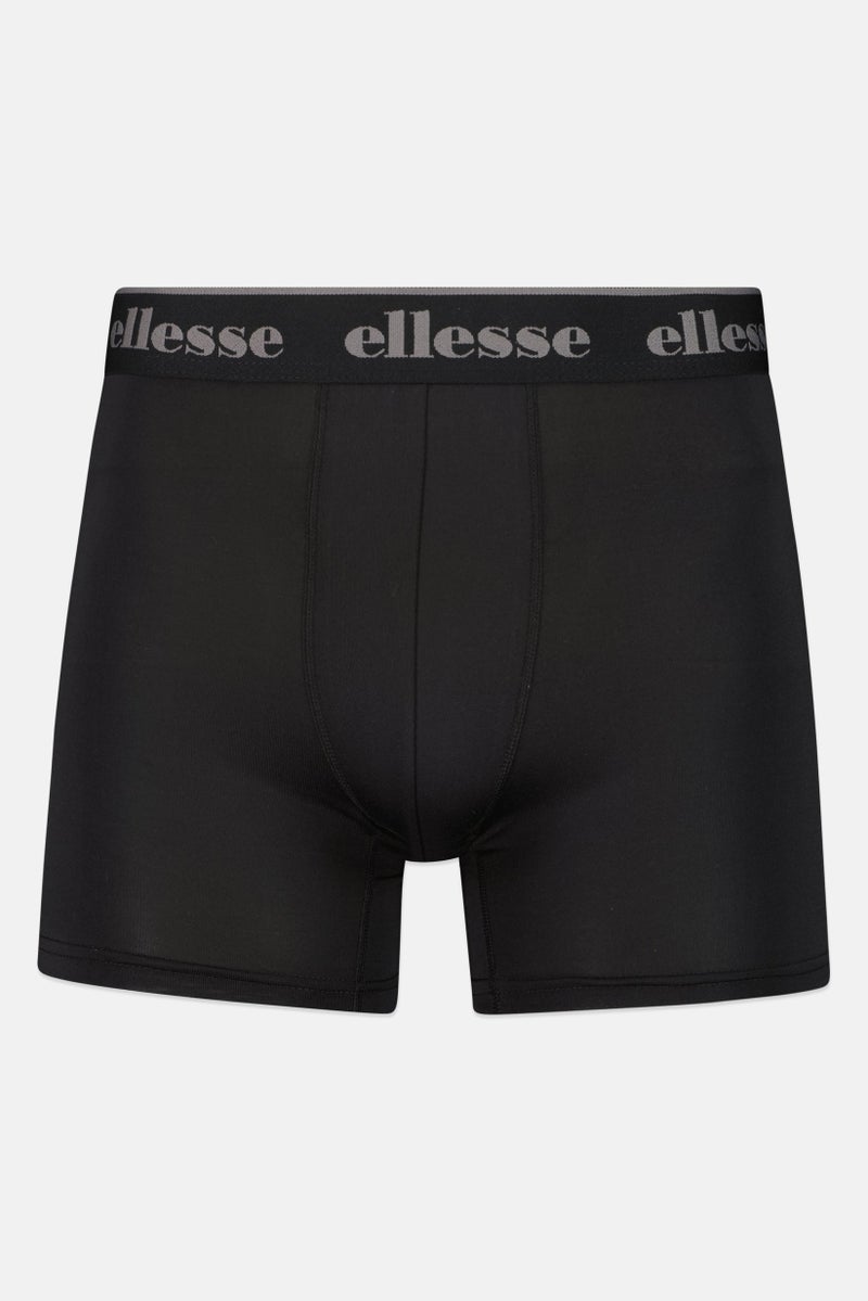 Ellesse شورت بوكسر رجالي 3 عبوات بشعار العلامة التجارية، أسود - Image 3