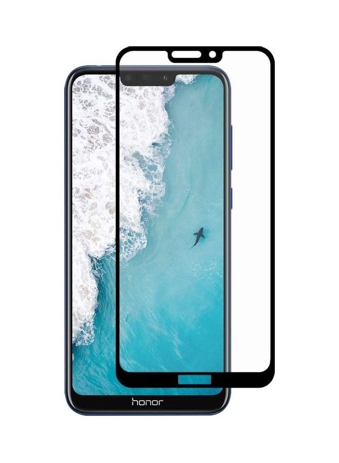 shAyzee Huawei Honor 8C Full Covering Tempered Glass Screen Protector Clear/Black - Image 1