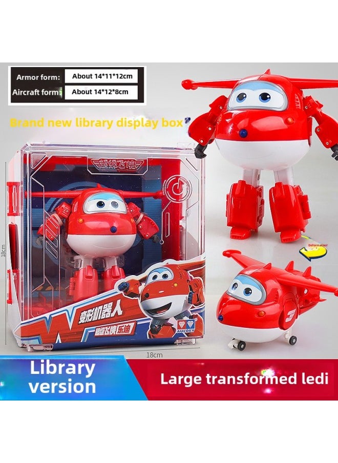 null - تم تجهيز Audi Super Flying Man Hangar بألعاب أطفال كبيرة الحجم ذات تشوه كبير Le Xiao Eddie Da Zhuang Kuwei - اللون: Super Wings Round - Image 1
