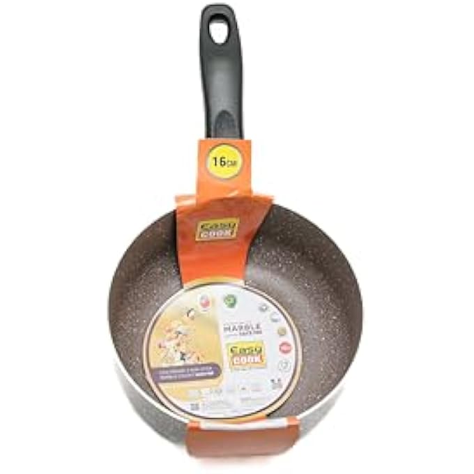Easy Cook 16Cm Marble Coated Sauce Pan NonStick Cooking Pot - Image 3