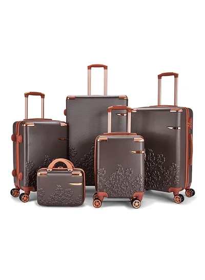 LIMRA Luggage set 5 pieces travel Bags with a distinctive design from limra Brown