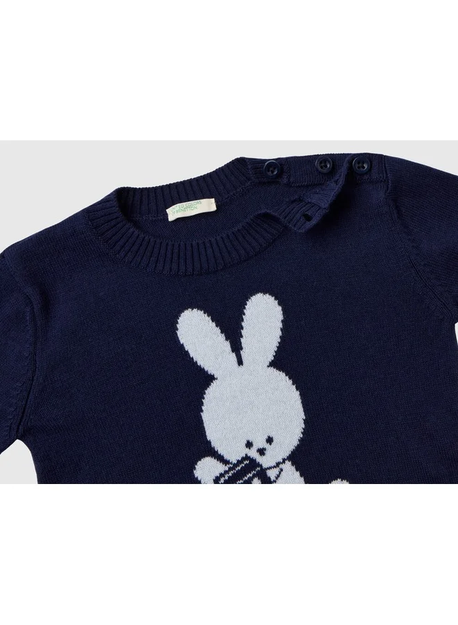 يونايتد كولورز أوف بينتيون Sweatshirt In Recycled Cotton Blend