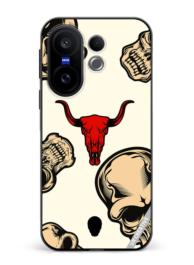 Protective Case Cover For Vivo X200 FE Skulls Design Multicolour