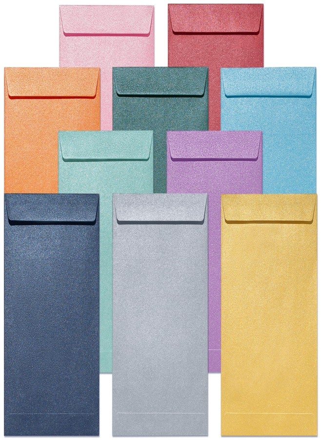 MATICAN Money Envelopes for Cash, 100-Count Colorful Envelopes for Cash Gifts, Saving Challenges, Coins, Checks, Seeds, Small Items, 3.5 x 6.5 Inches, Luxe Gleam Collection, 10 Colors - Image 1