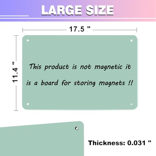 HYHOSHI Green 2Pack Magnetic Board,17.5" x 11.4" Magnet Bulletin Board to Display Magnetic Notes, Poetry, Photos, Suitable for Wall, Refrigerator, Cabinet etc, Come with 4 Pcs Dual Lock Tape and Screws - Image 2