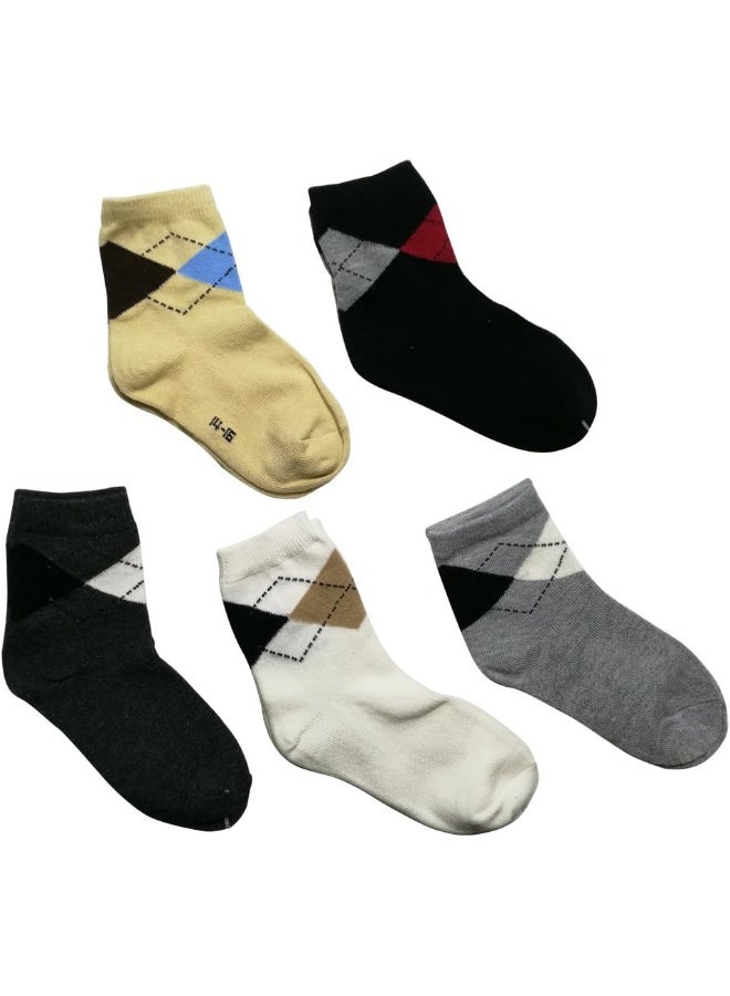 CSXD Little Kids Ankle Socks Girl Boys Cotton Cartoon Crew Socks Pack of 5 - Image 1