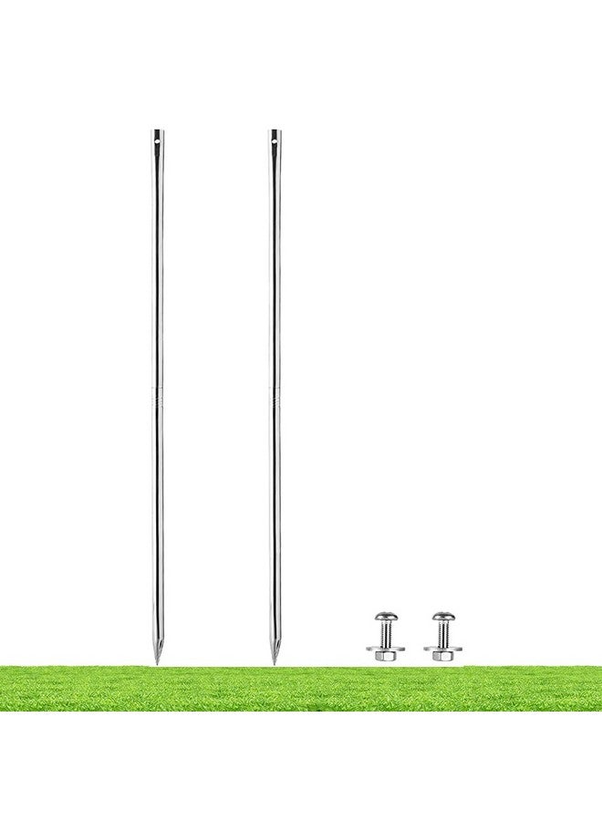 كيتشويت أوتاد معدنية مقاس 27.6 بوصة/2.3 قدم لعلامات الفناء، سمك 5/8 بوصة، مصنوعة من الفولاذ المقاوم للصدأ، مع أجزاء معدنية متضمنة - Image 1