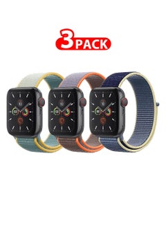 3 Pack For Apple Watch 41mm 40mm 38mm Nylon Sport Loop Band Compatible With iWatch Series 7 SE 6 5 4 3 2 1 Men Women Braided Stretchy Nylon Loop Bands