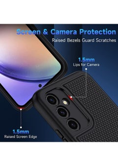 راجيد شيلد جراب Samsung Galaxy A54 5G ، جراب واقٍ من السيليكون بطبقة مزدوجة ومقاوم للصدمات بالكامل ، غطاء هاتف خلوي متين شديد التحمل ، ظهر ناعم ومقاوم للانزلاق لهاتف Samsung Galaxy A54 5G - أسود  - Image 5